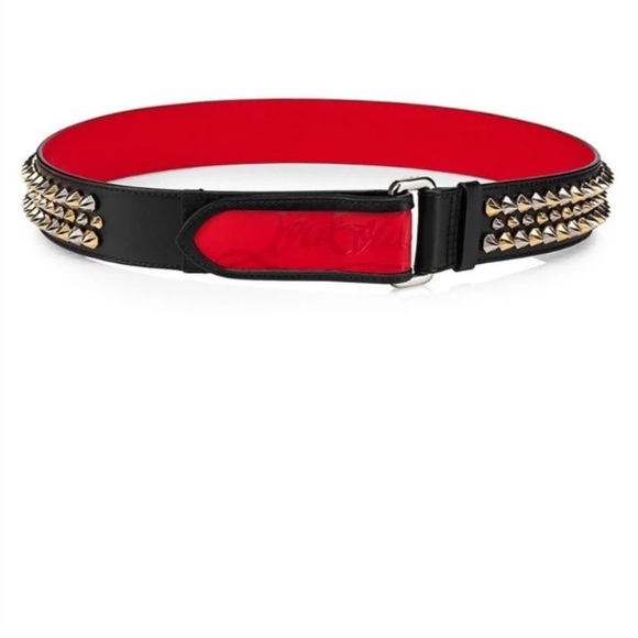 Christian Louboutin Gold Spiked Men’s Belt - Picture 7 of 8